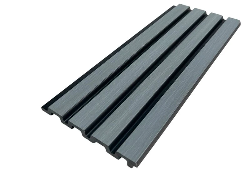 Panel Wal PS Llwyd o Ansawdd Uchel Cladin Wal Addurnol 3D Ffliwt Ar gyfer Dyluniad Mewnol Modern